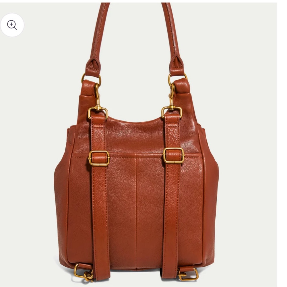 NWT American leather Co Leather Catalina convertible backpack Brown cognac Bag - Picture 5 of 16